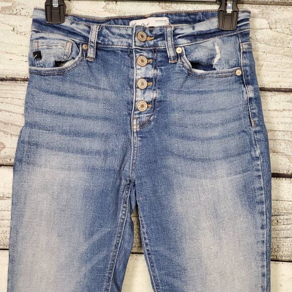 KanCan for Maurices Women’s High Rise Skinny Jeans Size 26 Button Fly Distressed - Picture 2 of 10